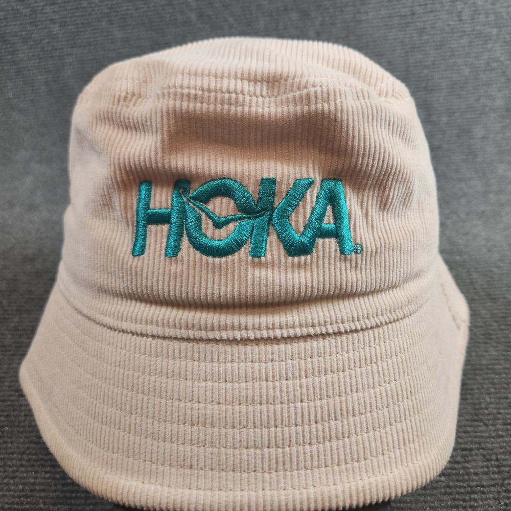 Hoka One One‎ Summer Mile Club Running Bucket Hat Corduroy Tan Cotton